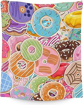 Girls Blanket - 40"x50" Cute Donut Throw Blanket Gifts for Kids & Adults - Colorful Soft Fuzzy Doughnut Blanket for Couch & Living Room