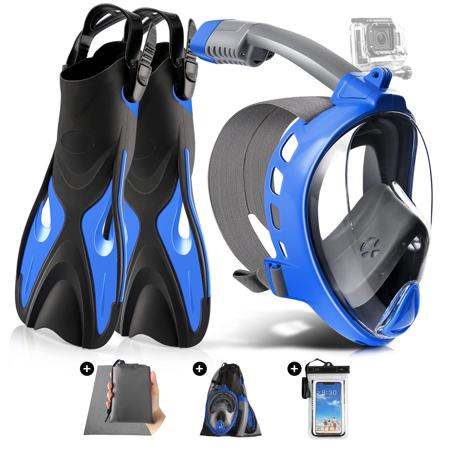 Buy Odoland Snorkel Set for Man and Women, 180° Panoramic View Full