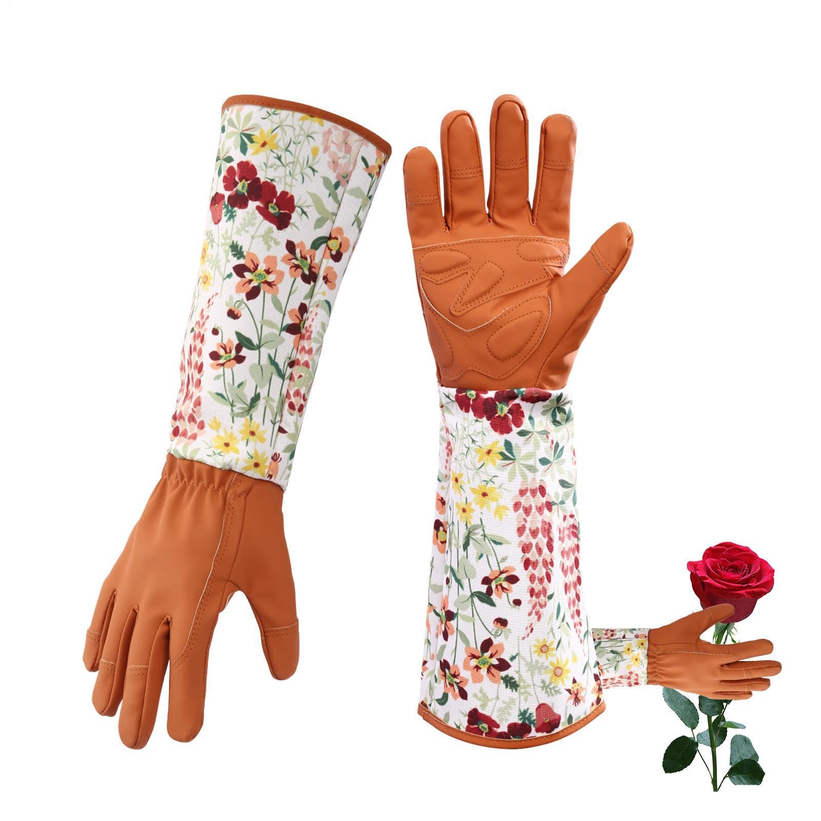 Guantes largos de jardín Protección antideslizante con yemas y palma | Guantes Largos para la Jardinería Mujeres Para jardineros agricultores espinas de ramas enredaderas