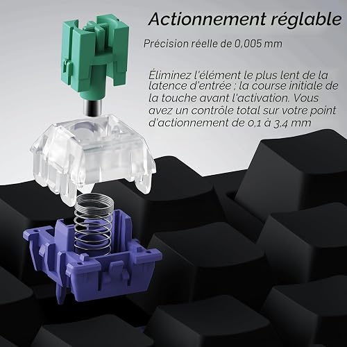 MCHOSE Jet 75 Clavier Gamer, Clavier Magnétique Filaire 75% - 4