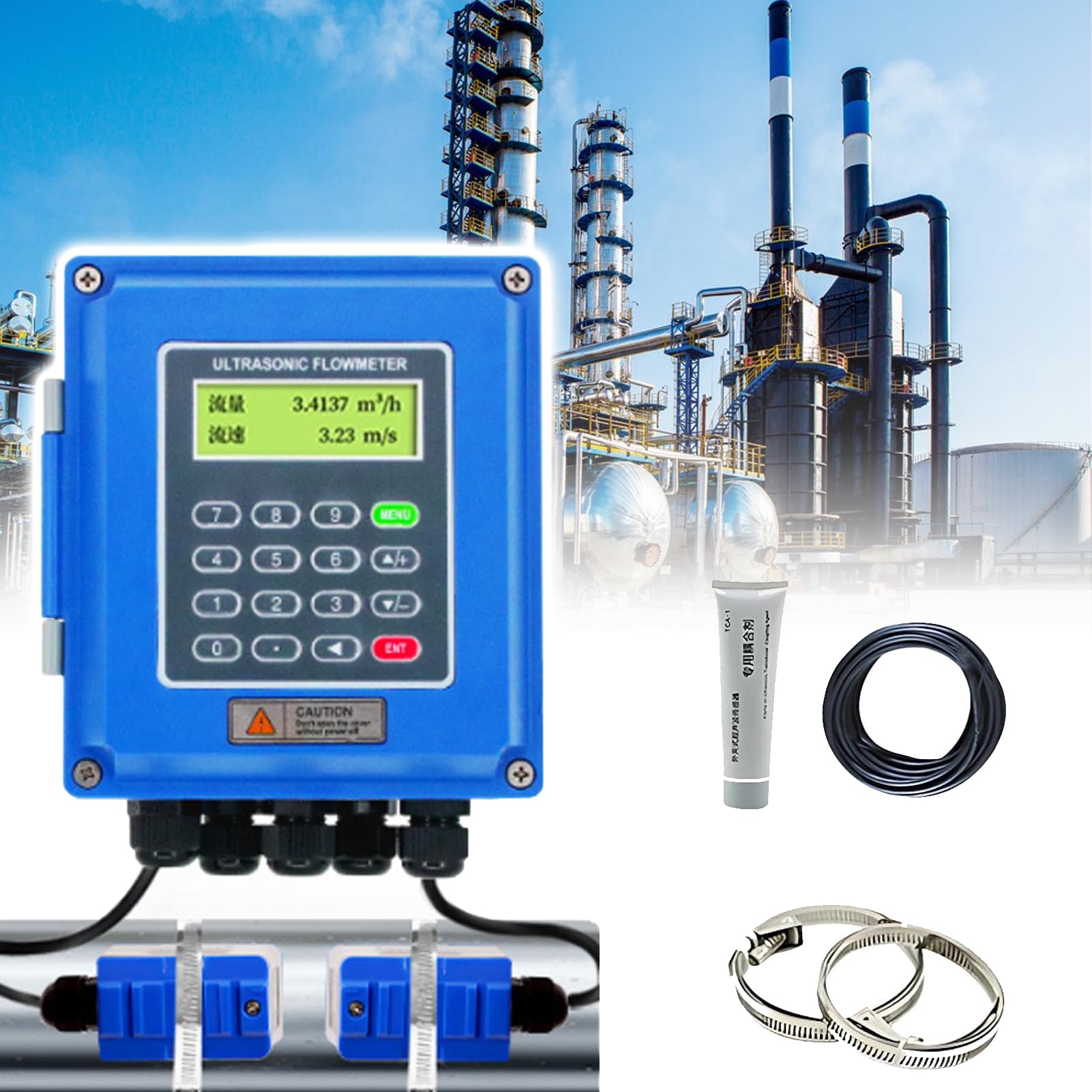 LYJIANGXIN Ultrasonic Flow Meter, Wall Mounted Ultrasonic Flow Meter Tuf-2000b Tm-1 & Ts-2 & Tl-1, Liquid Flowmeter Dn50-700mm Sensor Ip67 For Water, Sea Water, Sewage, Oil, Alcohol, Etc
