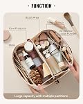 EACHY Travel Makeup Bag,Large Capacity Cosmetic Bags for Women,Waterproof Portable Pouch Open Flat Toiletry Bag Pattern Makeup Bag