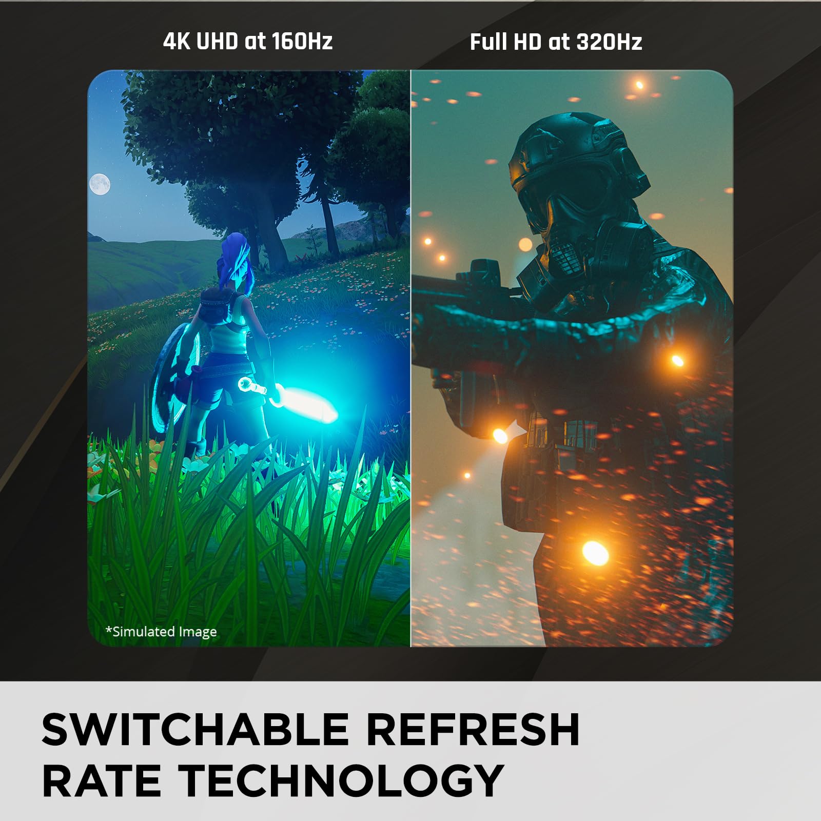 ViewSonic XG275D-4K 27 Inch 4K UHD Gaming Monitor with Switchable Refresh Rate Up to 320Hz, 0.5ms Response Time, AMD FreeSync Premium, Advanced Ergonomics, HDMI, DisplayPort, and 65W USB-C - Additional View