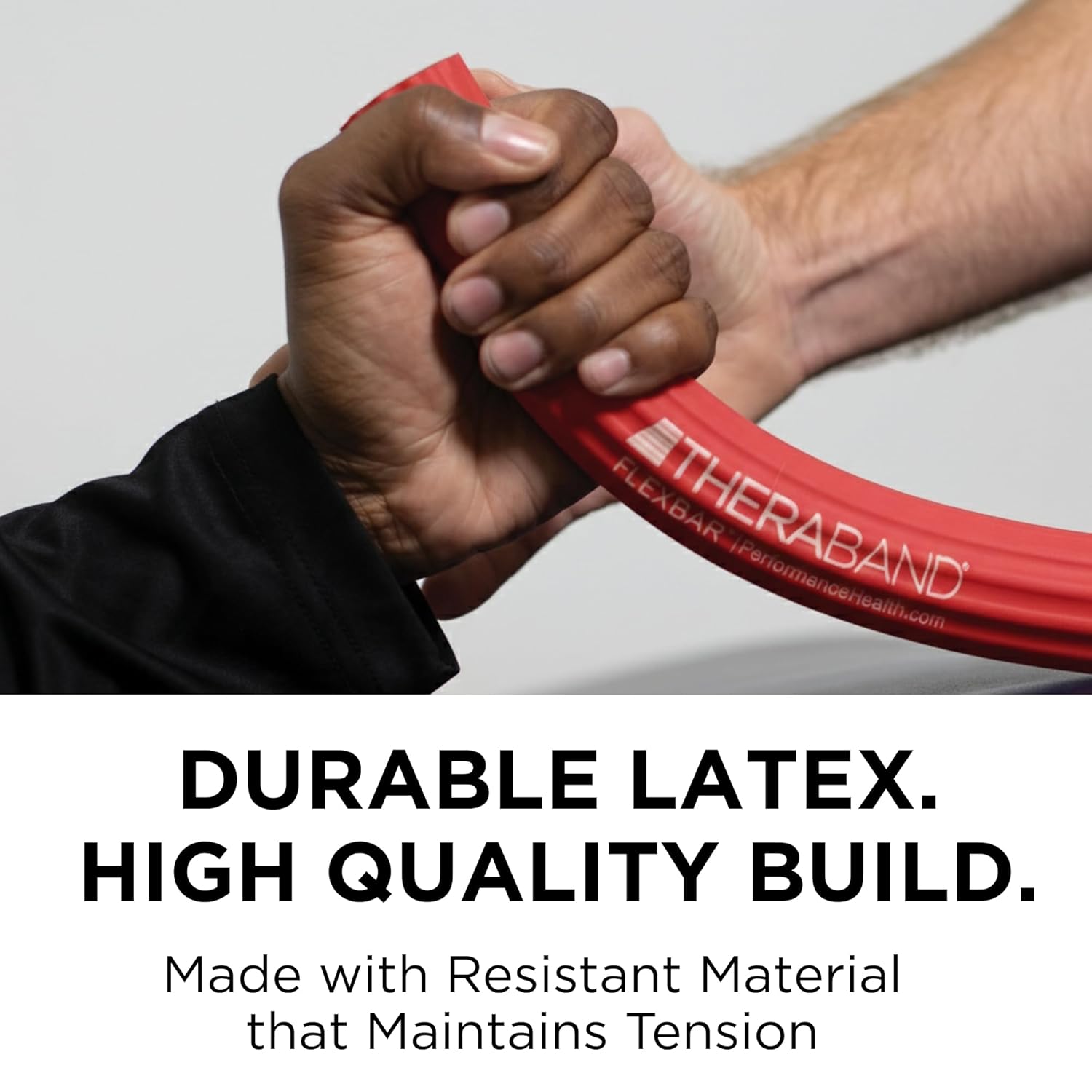 THERABAND FlexBar Resistance Bar, Light, Red Flex Therapy Bar for Physical Therapy, Wrist & Forearm Exercise Equipment, Non Slip Grip, Compact Design