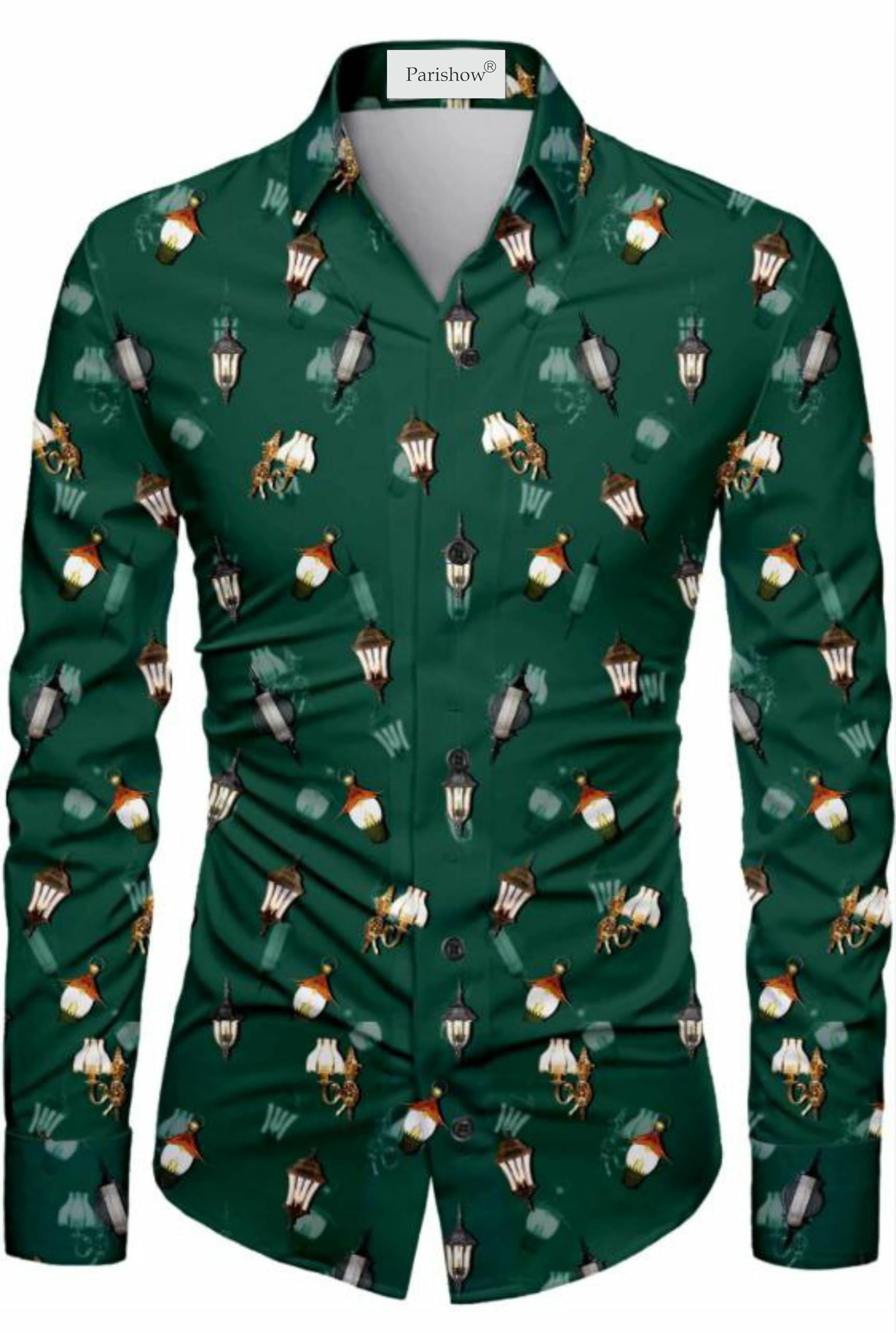 Polycotton Printed Shirt Fabric (Unstitched) PJE-Ushirt Greenlight-1-image-7