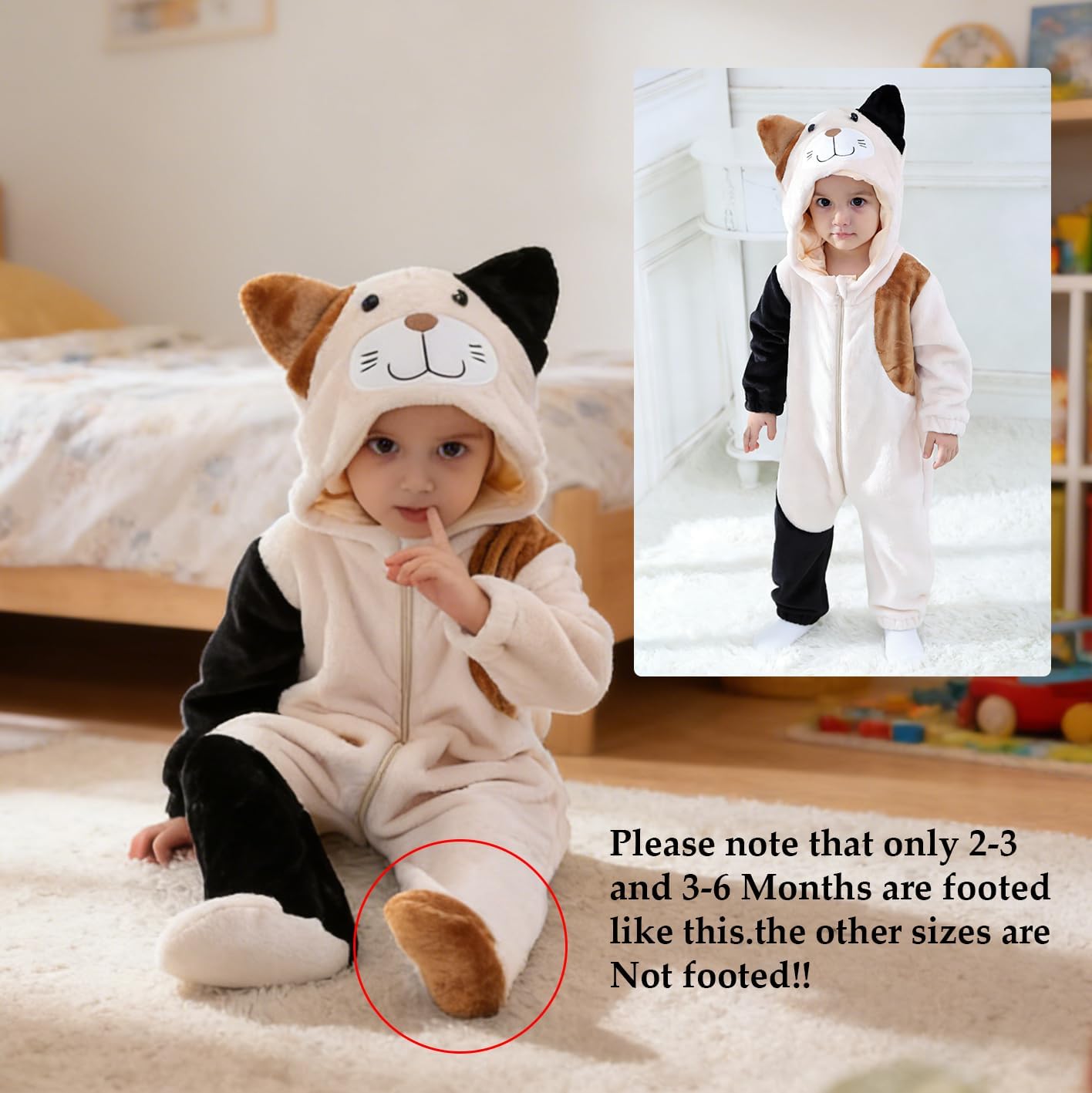TONWHAR Unisex Baby Animal Halloween Costume Kid's and Toddler's Autumn Winter Outfits Jumpsuit - Image 4