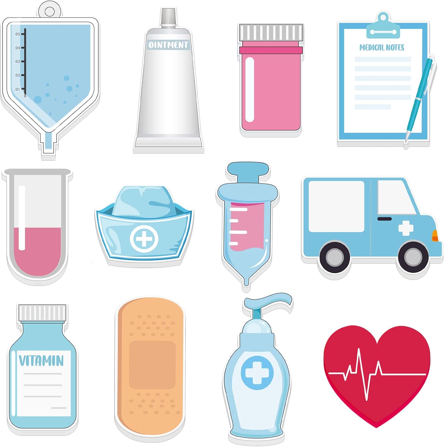 12 Pads Mini Funny Nurse Sticky Notes cute nurse notepads