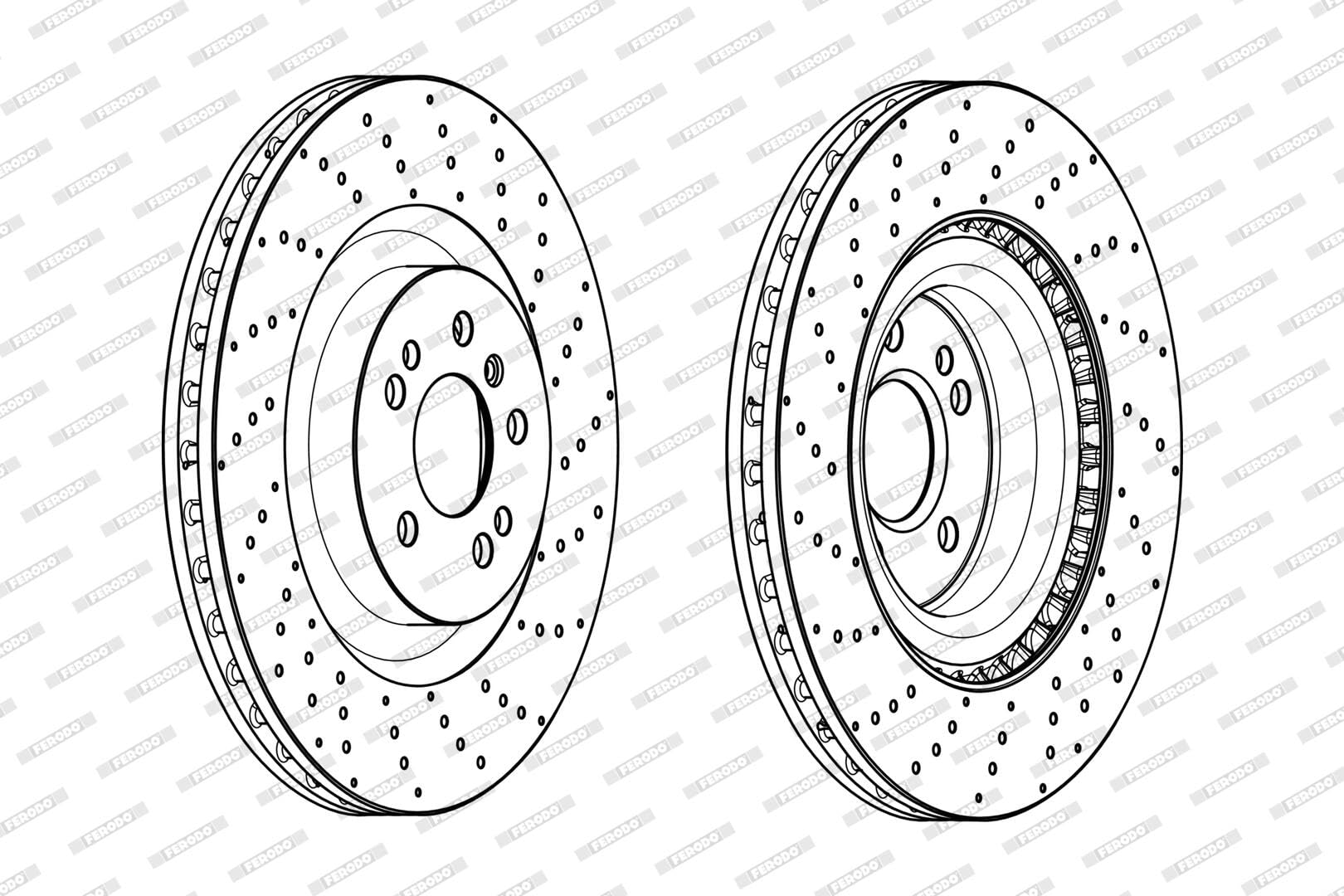 2x FERODO Disco freno Anteriore Ø350mm Altezza: 54,4mm Spessore: 32mm Cerchio foro-Ø: 112mm ventilato DDF2202C-1 Compatibilità con MERCEDES-BENZ Classe M W166 GLE Coupé C292 GLE W166