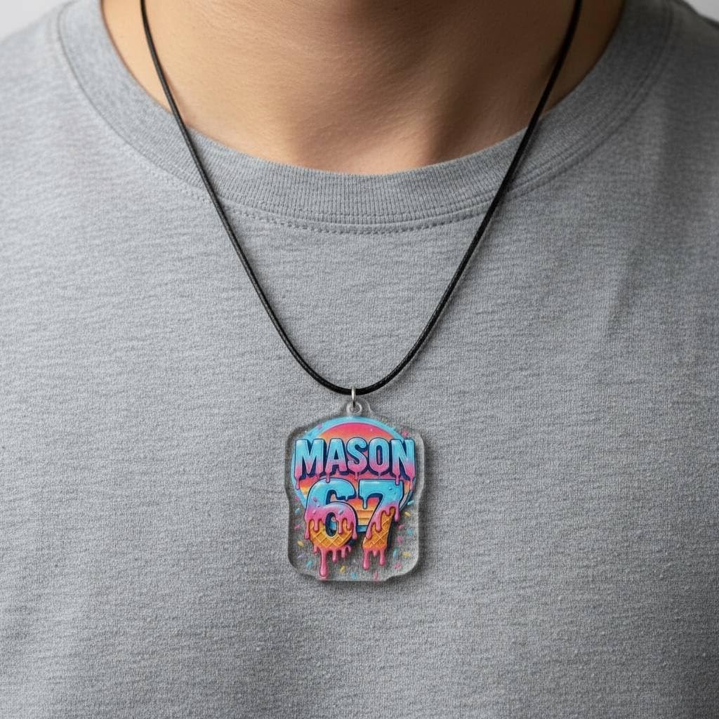 Pink Six Seven Keychain 67 meme - Image 5