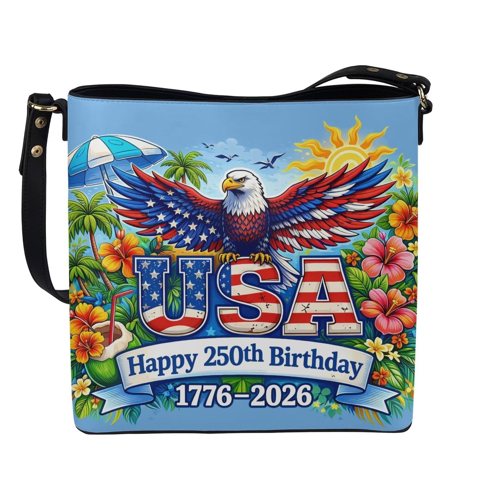 HUGS IDEA Boho Bags for Women Leather Handbag Shoulder Bucket Crossbody Purse