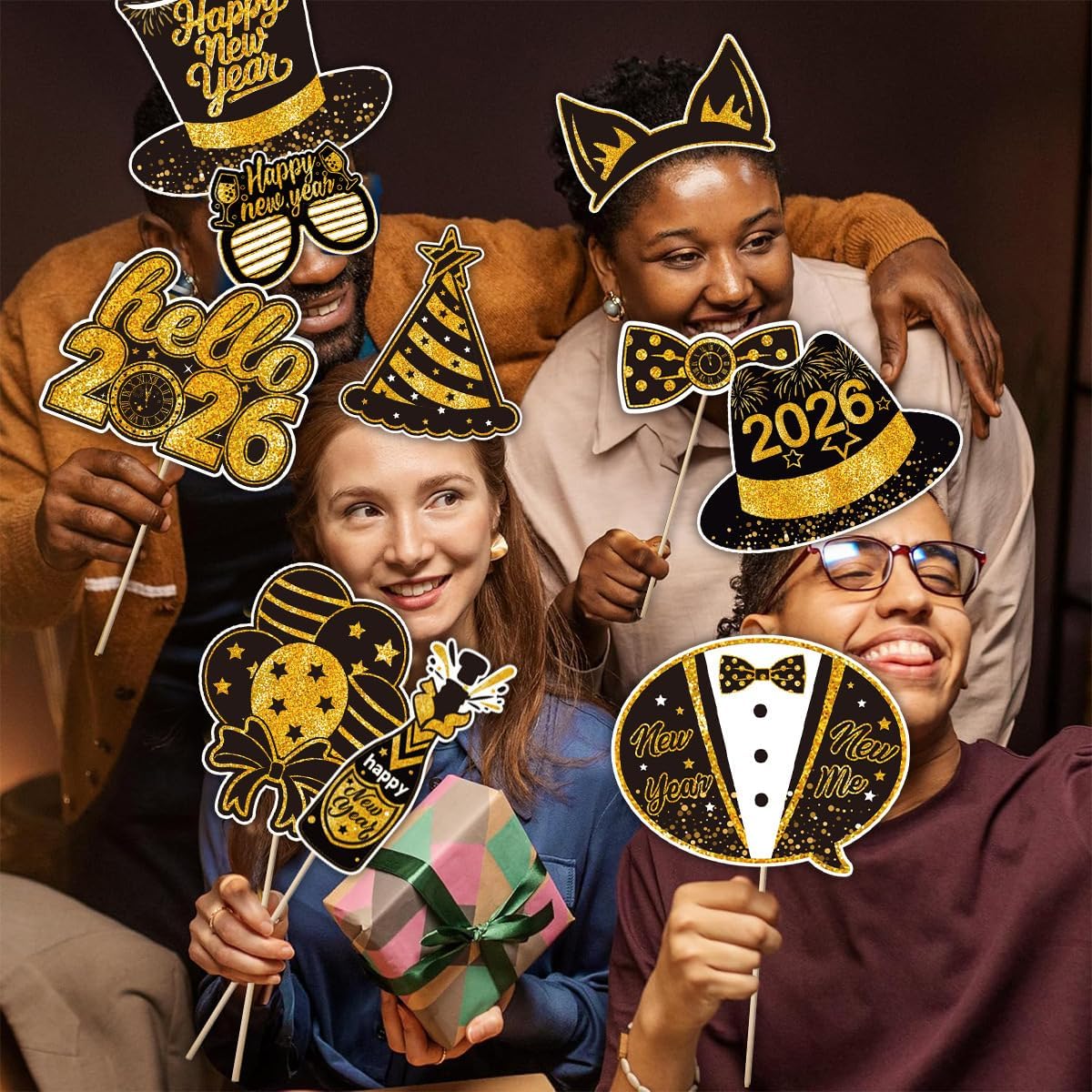 New Years Photo Booth Props 2026 - Set of 30 Happy New Years Decorations New Year's Photo Props for New Years Eve Party Supplies 2026 - Image 7