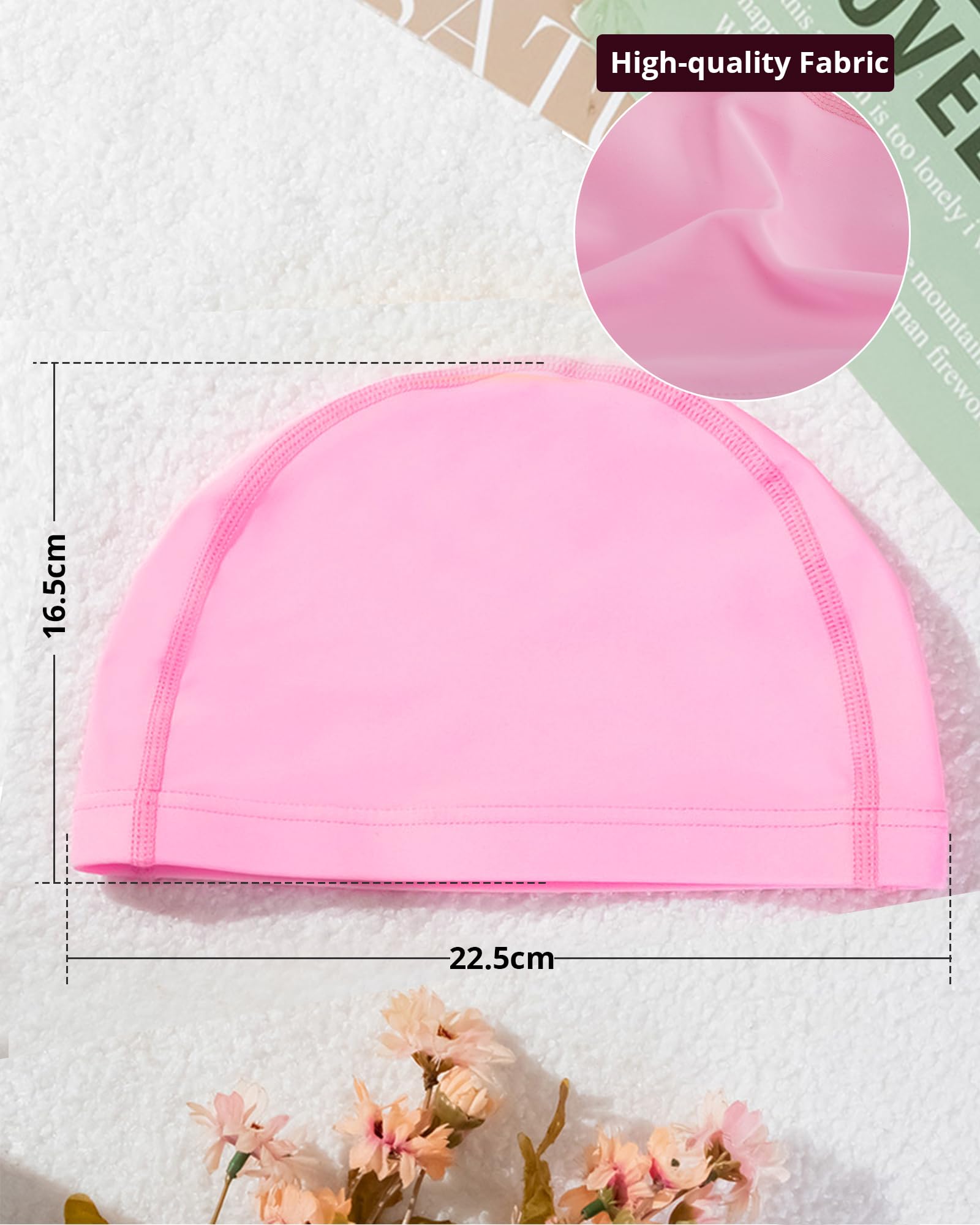 Bonnet de Bain Enfant Tissu (4-10 Ans) : Confortable, Élastique et Durable pour Les Jeunes Nageurs