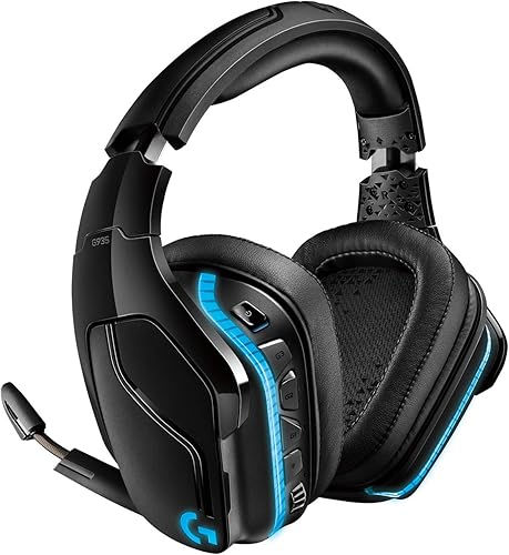 Auriculares Logitech G935 inalámbricos, sonido envolvente DTS X 7.1, con tecnología Lightsync RGB (rojo, verde, azul) para juegos en computadora