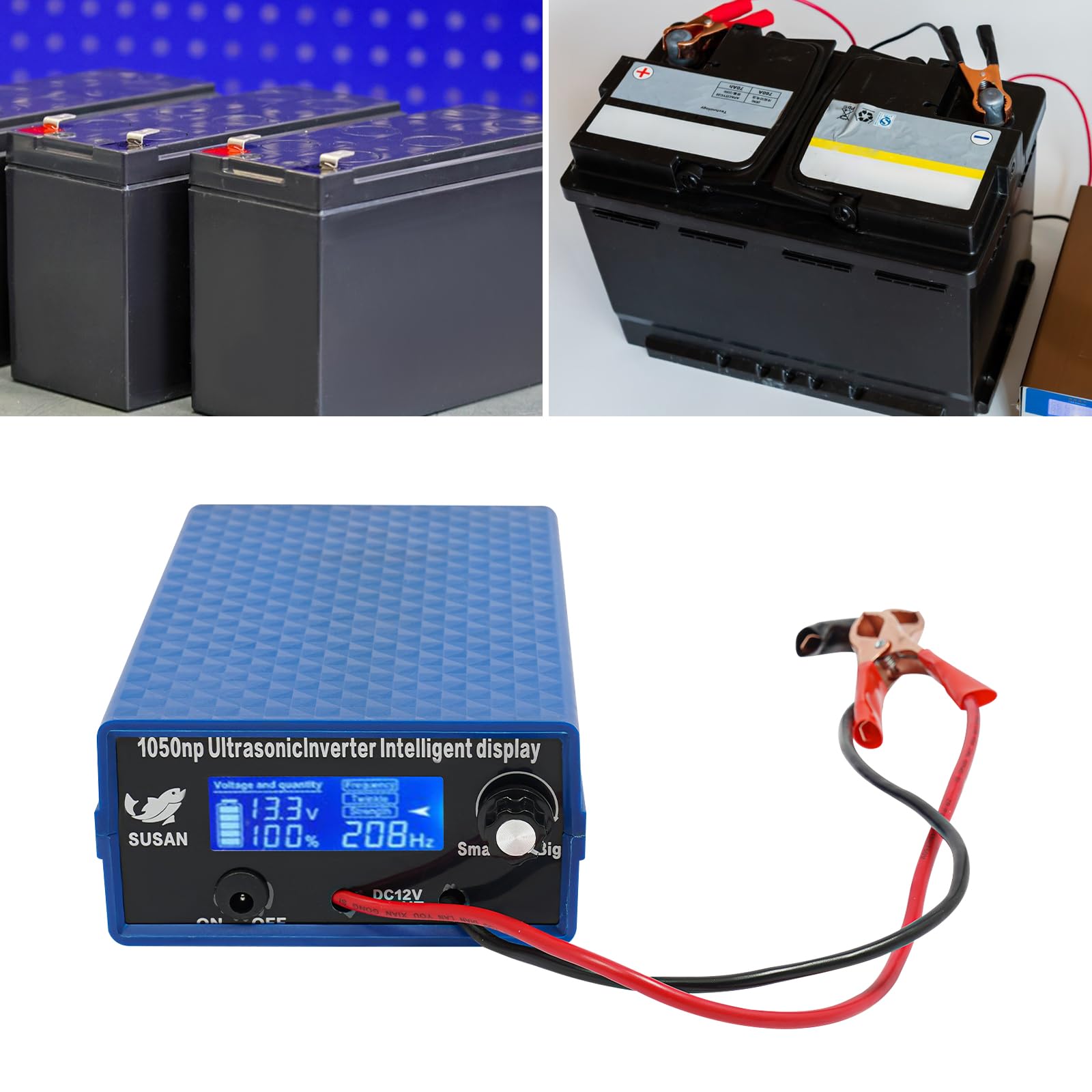 1500V Fish Shocker, 2000W Ultrasonic Inverter Electro Fisher Fishing Shocker with Digital Display and 3 Adjustable Modes for Fishing, Freshwater Ponds, Rivers, and Lakes