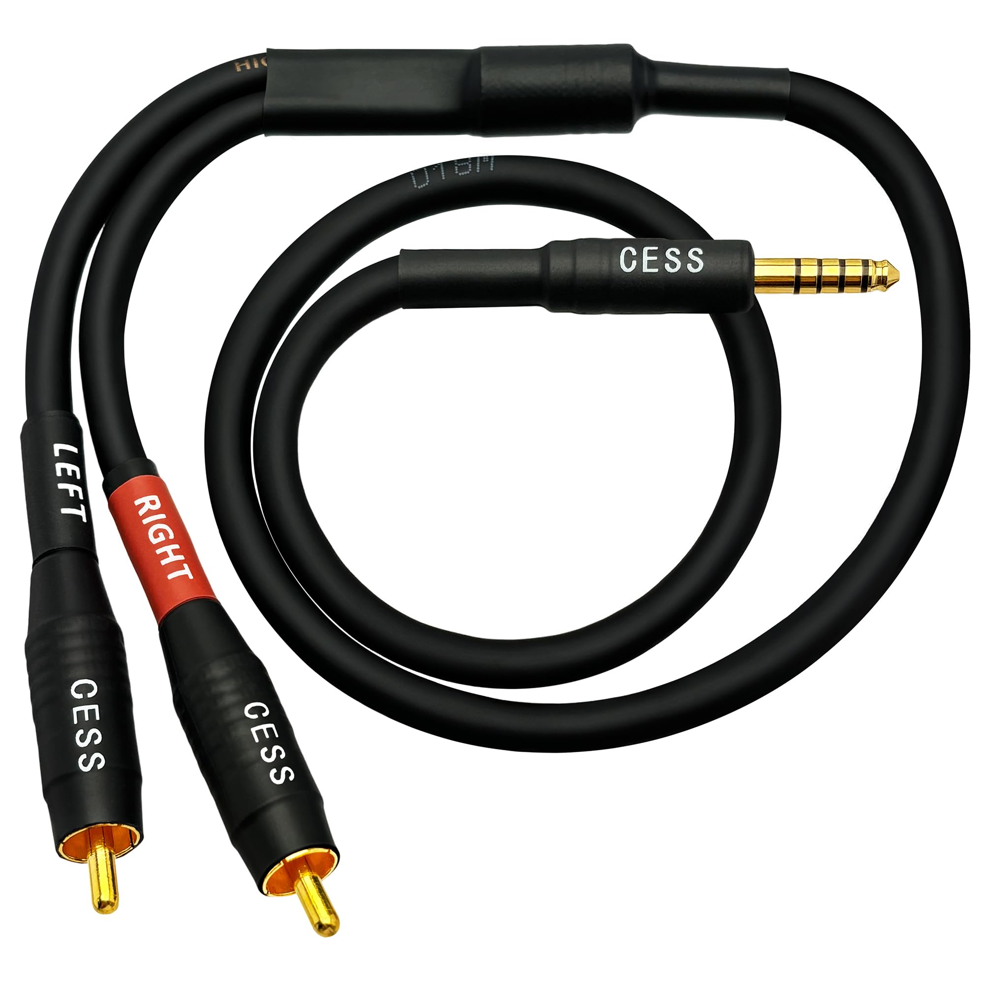 CNCESS Câble audio mâle équilibré 4,4 mm vers 2 prises RCA - 24"