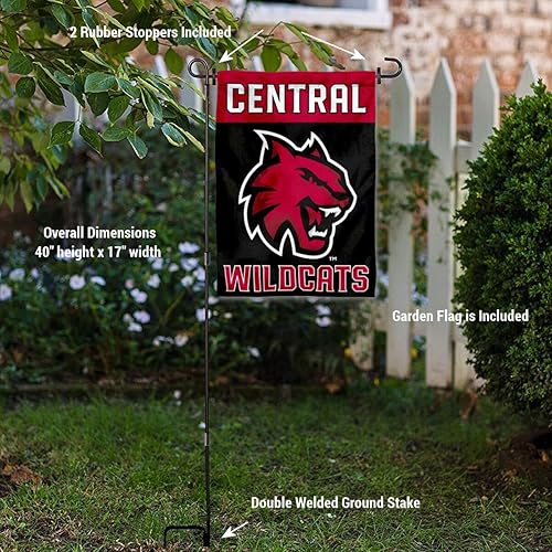 Miniatura 3 de College Flags & Banners Co. Central Washington Wildcats - Bandera de jardín con soporte para poste