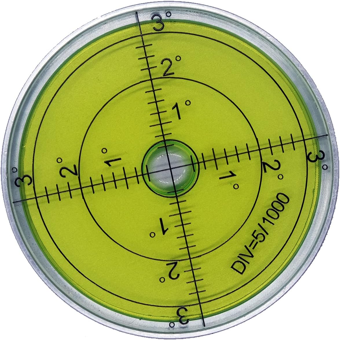 Aluminium High Precision Horizontal Leveler Bubble Level Tool Circle Round 2.4 Inch 60mm (Black,Green)