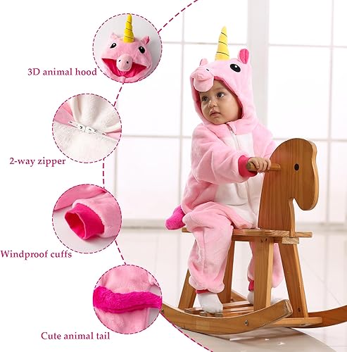 Miniatura 46 de TONWHAR - Mameluco con capucha, fantástico disfraz infantil de varios animales, como tigre o dinosaurio Multi