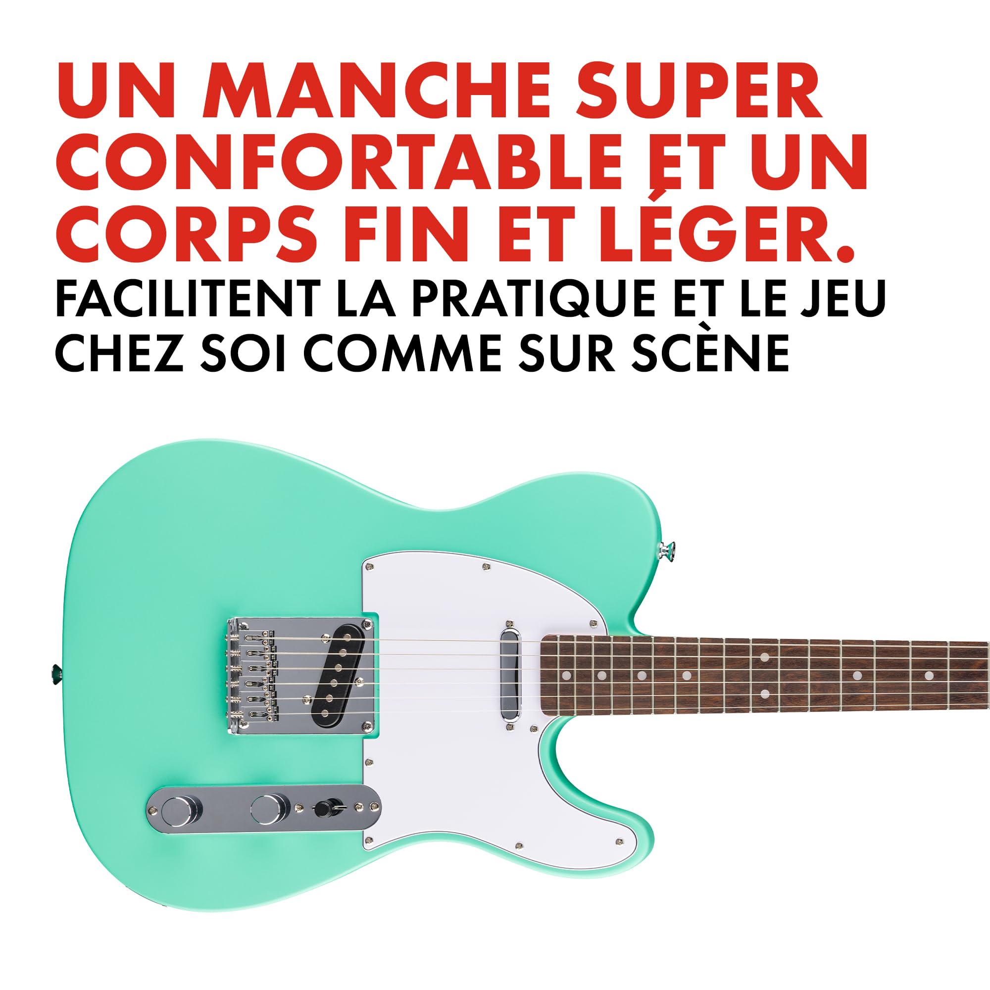 Fender Squier Debut Series Telecaster Guitare Electrique, Guitare pour Débutants, avec 2 ans de Garantie, Couleur Seafoam Green