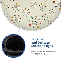 Vista 4 de Mouse Pad Mid Century Fifties Modern Atomic Retro Round Mousepad with Non-Slip Rubber Base and Stitched Edge Mouse Mat for Wireless Computer Laptop