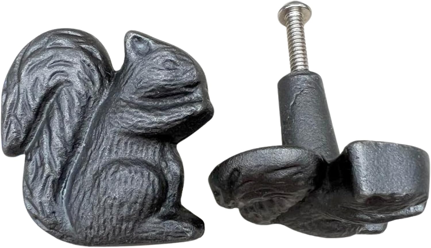 Cast Iron Squirrel & Acorn Coat Hook - Rustic Brown Finish, Garden Or Man Cave Decor