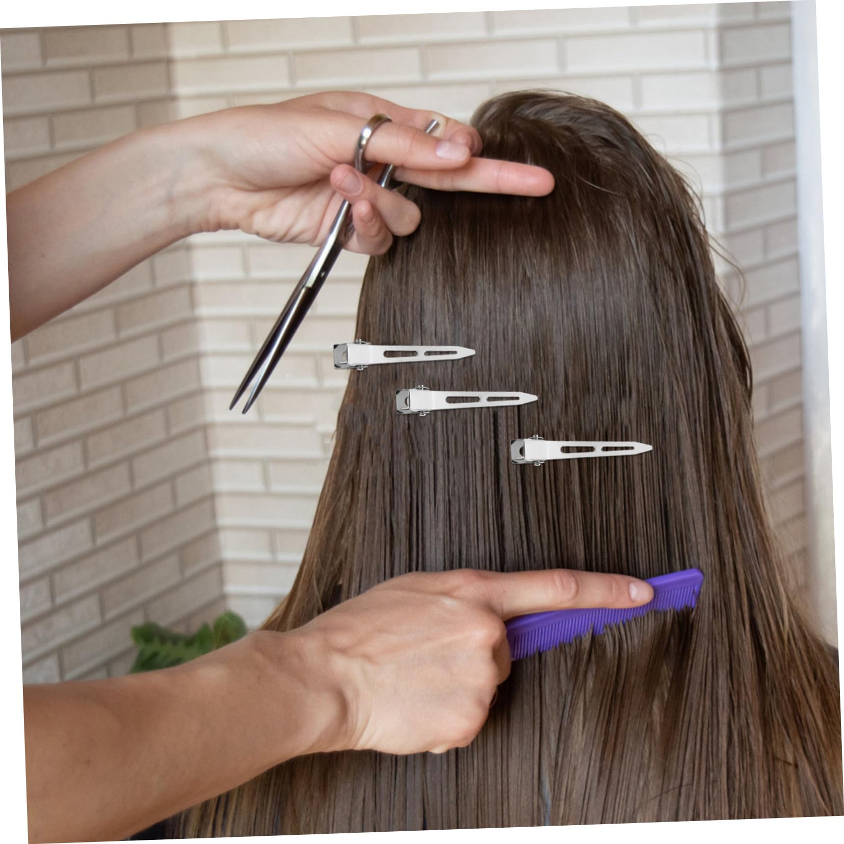 PLAFOPE 2 Boxen Silber Metall Haarklammern Edelstahl Duckbill Clips für Frauen und Mädchen Flache Haarspangen mit Starkem Halt Schonend für Dickes und Nasses Haar Langlebige Friseur
