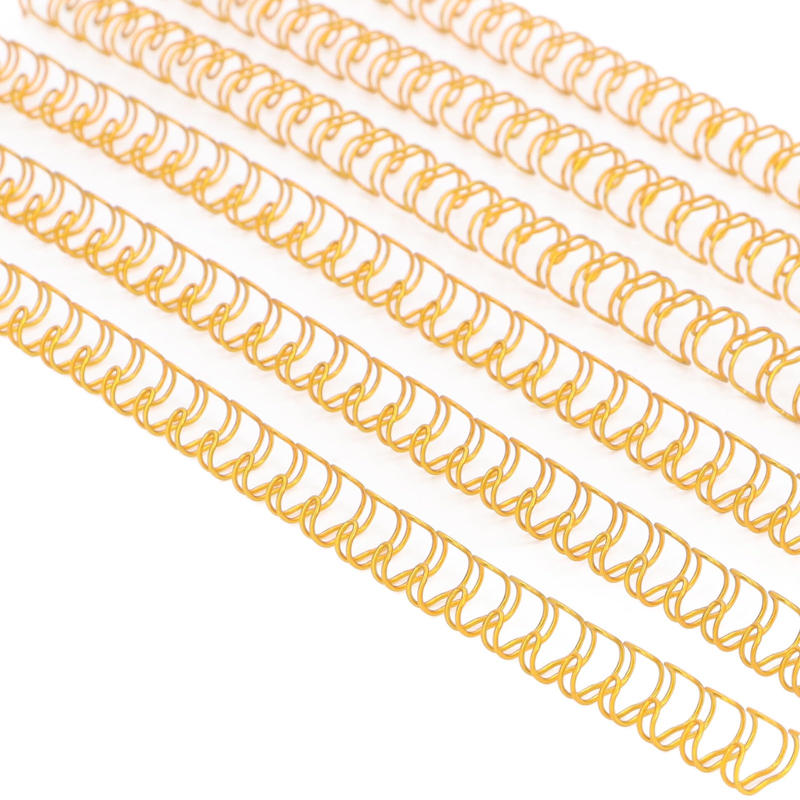 Bobinas de Encuadernación en Espiral, 100 Uds., Paso 3:1, Doble Bucle, de Encuadernación con Capacidad de 20 Hojas (GOLD)