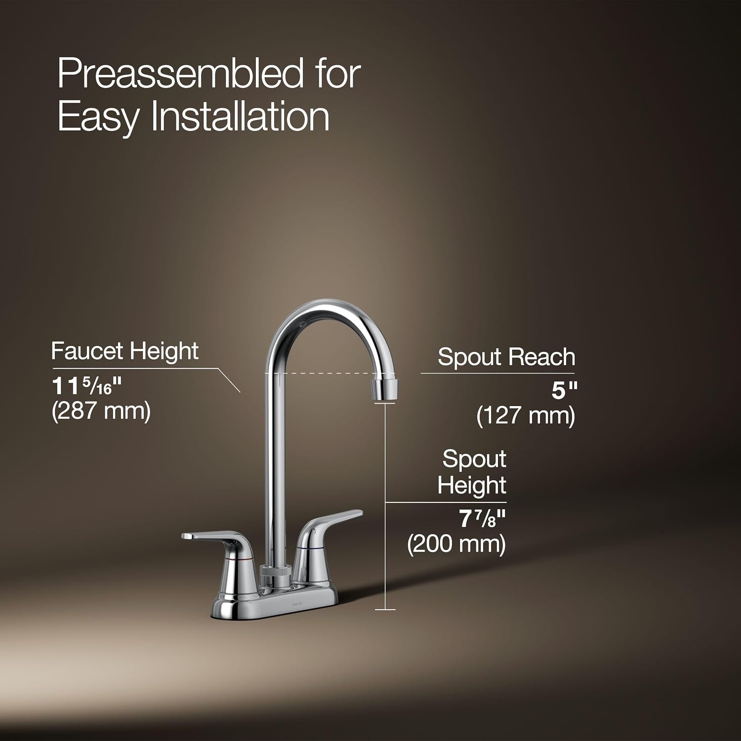 KOHLER JOLT™ 2-Handle BAR Faucet Polished Chrome