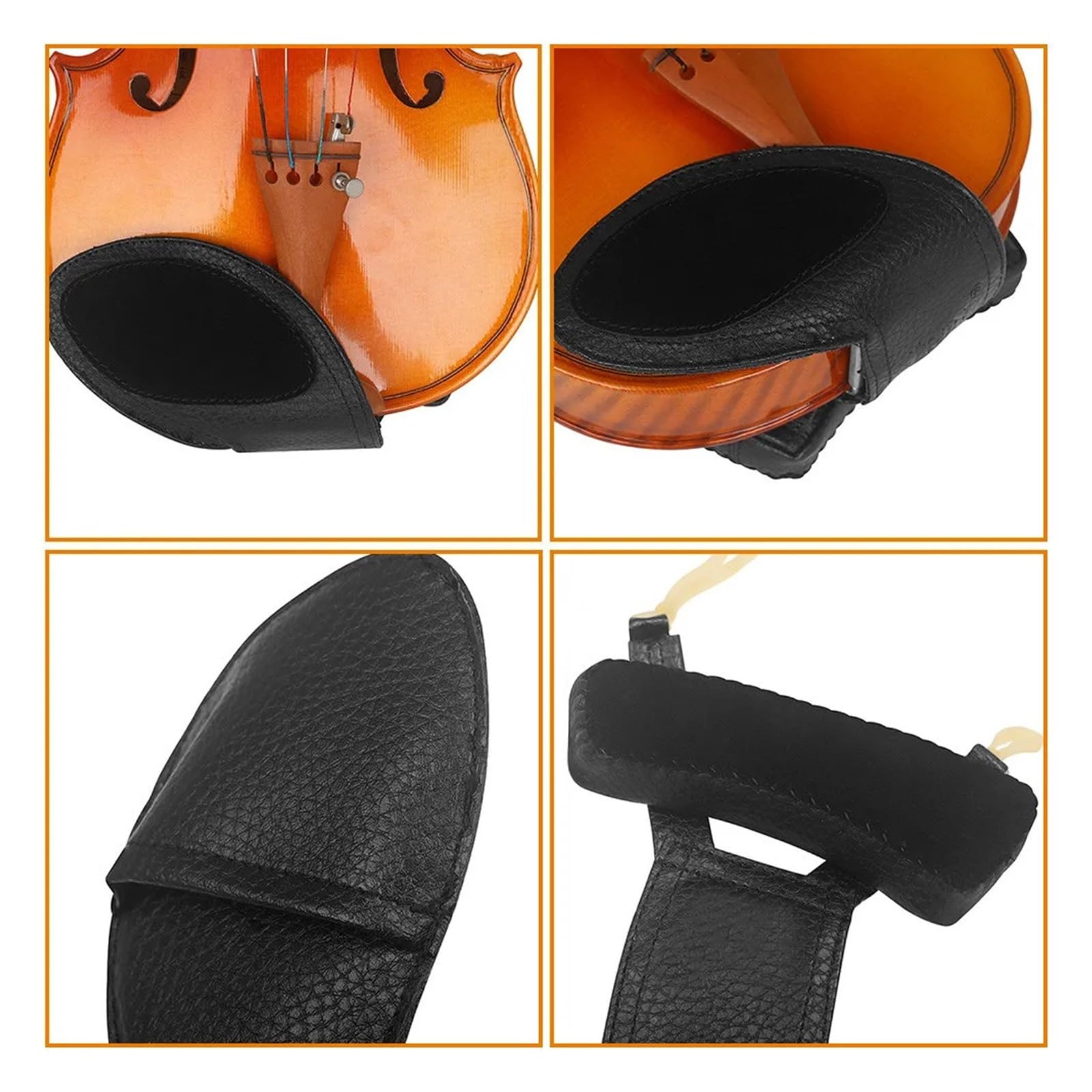 Mentonera De Violín De Madera De Ébano Con Tornillos | Mentonera de violín de madera de ébano con accesorios de montaje, for un soporte estable for tocar
