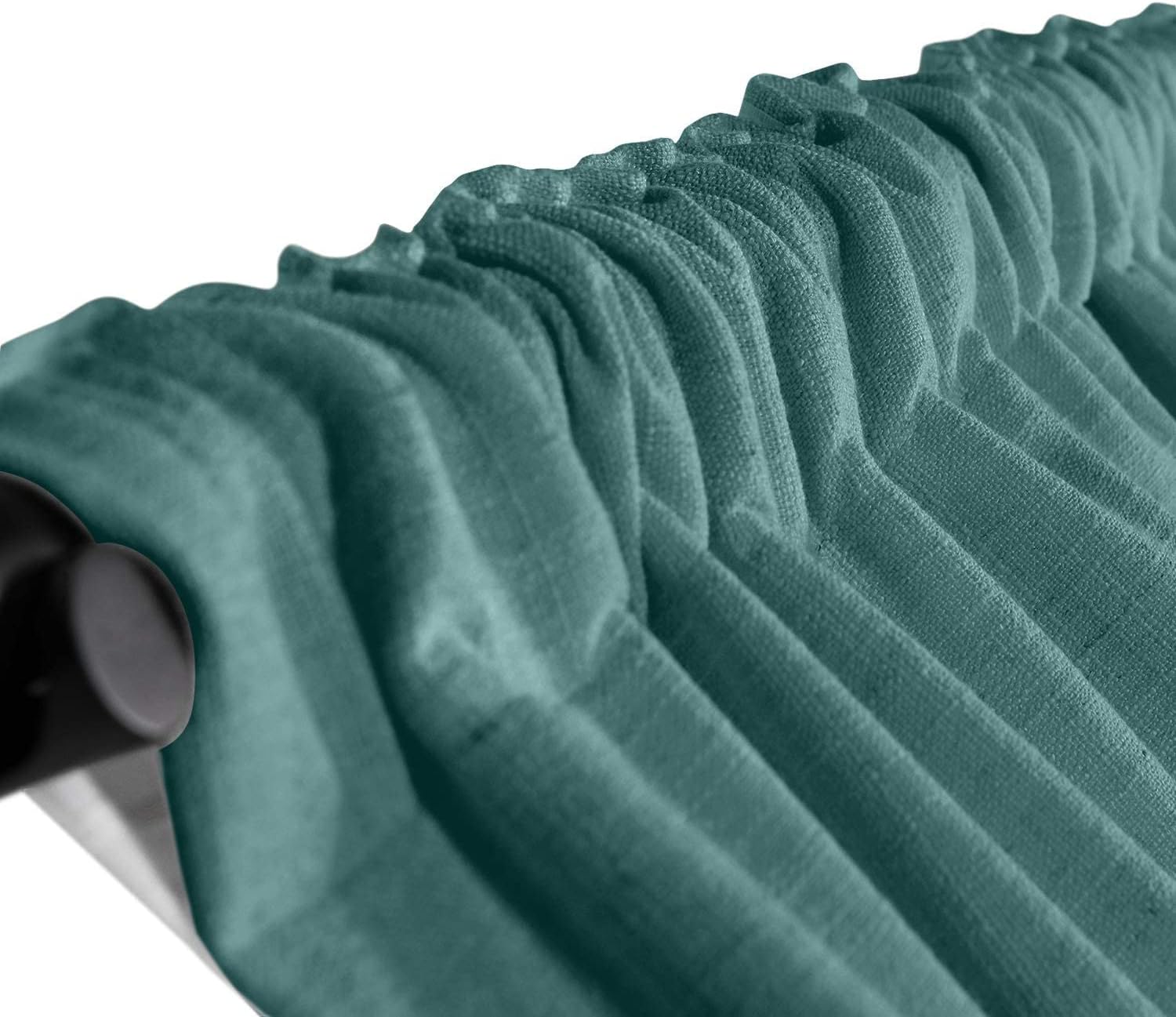 TWOPAGES Linen Curtain, 108 Inches Long Solid Room Darkening Rod Pocket Single Curtain Panel, Everglade Teal (1 Panel 50Wx108L)