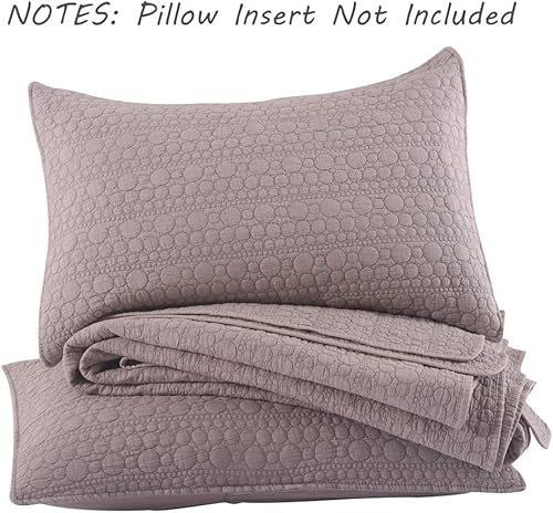 Miniatura 6 de Juego de edredón con patrón geométrico clásico de puntos, lavado a la piedra, colcha ultrasuave, ligera, acolchada, para todas las estaciones, 3