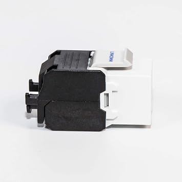 50-Pack RJ45 Cat6A UTP Unshielded Keystone Jack with Shutter Dust Cover (White)