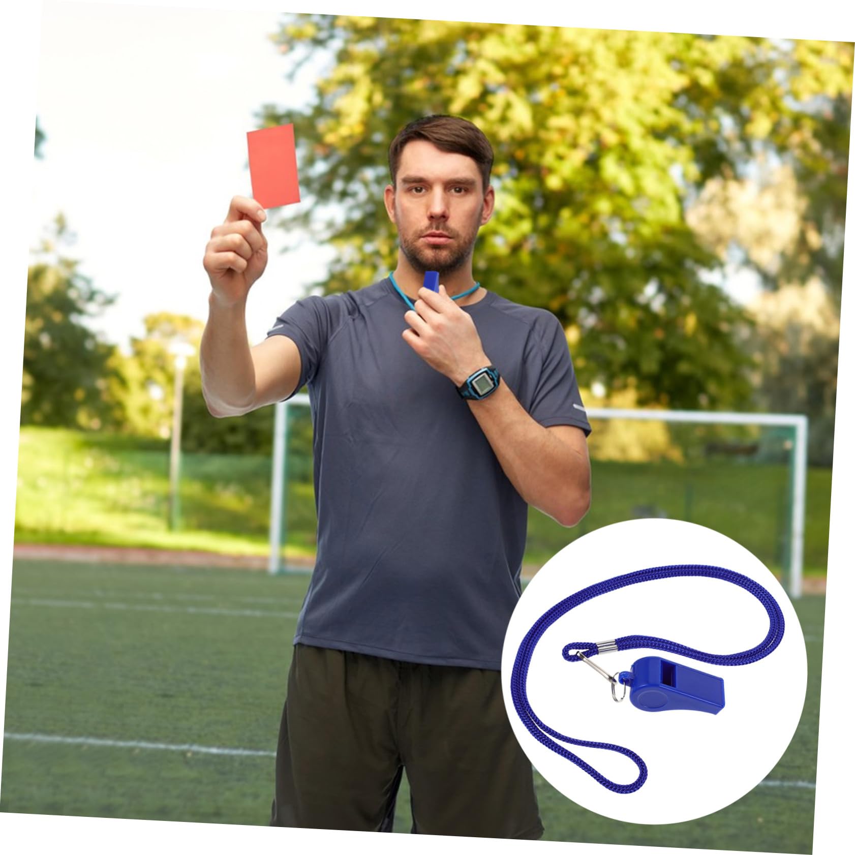 Mikikit 36 Pezzi Fischietti in Plastica con Laccetto Fischietto Emergenza con Suono Forte e Nitido per Arbitri Sportivi Escursionismo Campeggio Calcio e attività Outdoor Blu