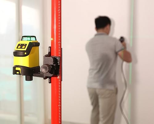Miniatura 8 de Firecore Poste telescópico de 13 pies13.1ft con soporte láser de 14 pulgadas por 20 pulgadas, poste de montaje de nivel láser ajustable para láseres