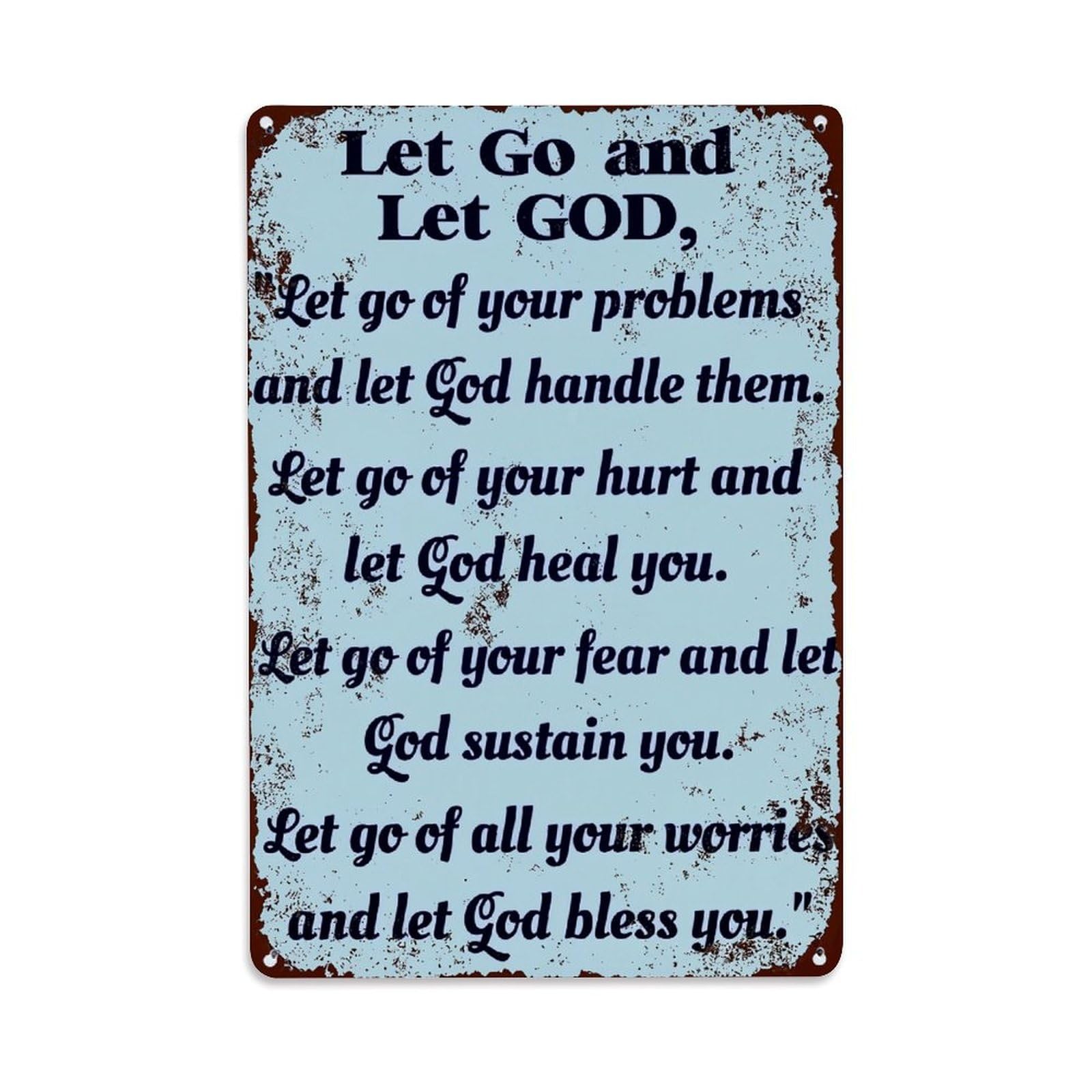Jdfenggu Vintage Let Go And Let God Retro Metal Tin Sign, Decor Art Poster For Bar, Home, Man Cave, Kitchen, Laundry Room Gift 8X12inch