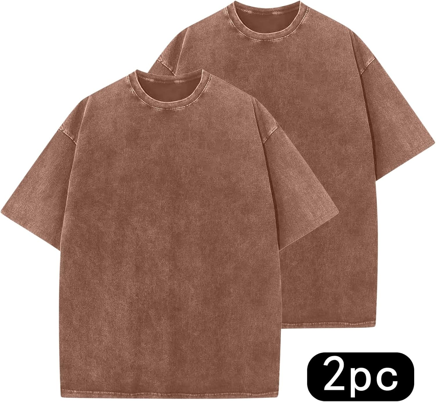 Mens Shirts Heavy Cotton Short Sleeve Basic Top Summer Solid Color Crew Neck T Shirts Oversized Casual Loose Shirt