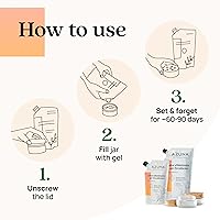 Vista 3 de Azuna Ambientador y Eliminador de Olor para Malos Olores Kit de 4 Habitaciones Incluye (4) Frasco de Vidrio Luxe Vacío y Recarga de Gel de 24oz