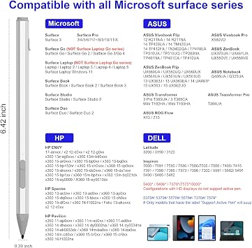 Surface Pen Stylus Microsoft Surface Pro 11/10/X/9/8/7/7+/6/5/4/3, Surface Go 4/3/2/1, Surface Laptop / Studio/Book 4/3/2/1 Stylus Pen with Palm Rejection 4096 Pressure Magnet 4 Nib Retractable