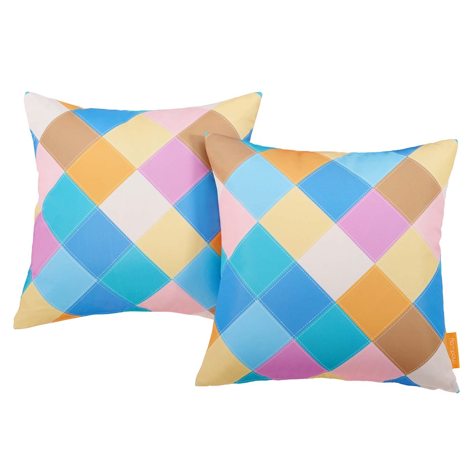 Modway Outdoor Indoor All Weather Patio Throw Pillow in Diamond