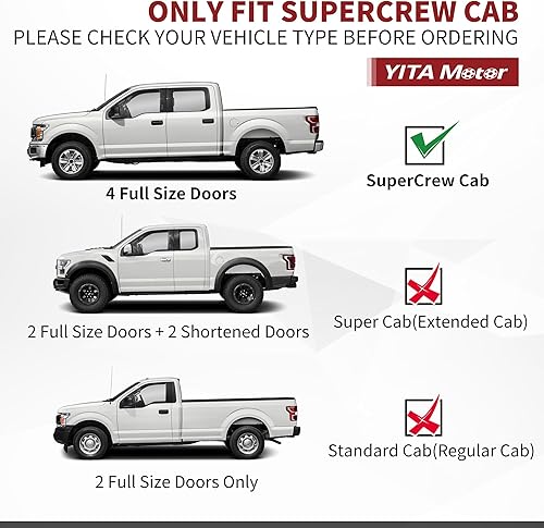 Miniatura 2 de YITAMOTOR Estribos de 6 pulgadas compatibles con Ford F150 Super Crew Cab 2009-2014 Barra Nerf de paso lateral