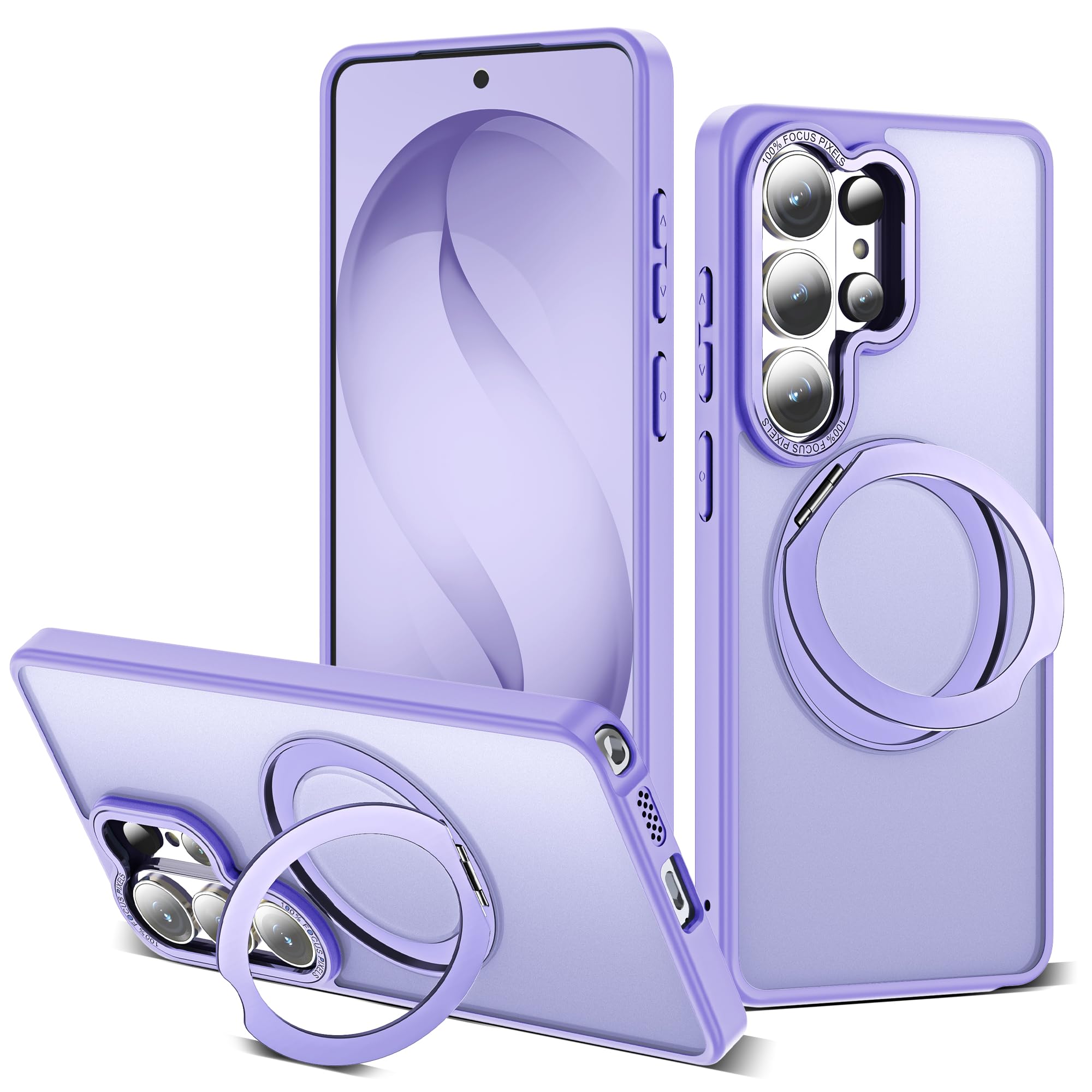 for Samsung Galaxy S26 Ultra Case with 360° Spin Stand,Purple