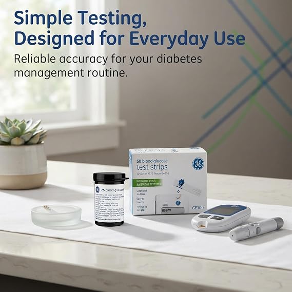 GE100 Blood Glucose Test Strips - 50ct