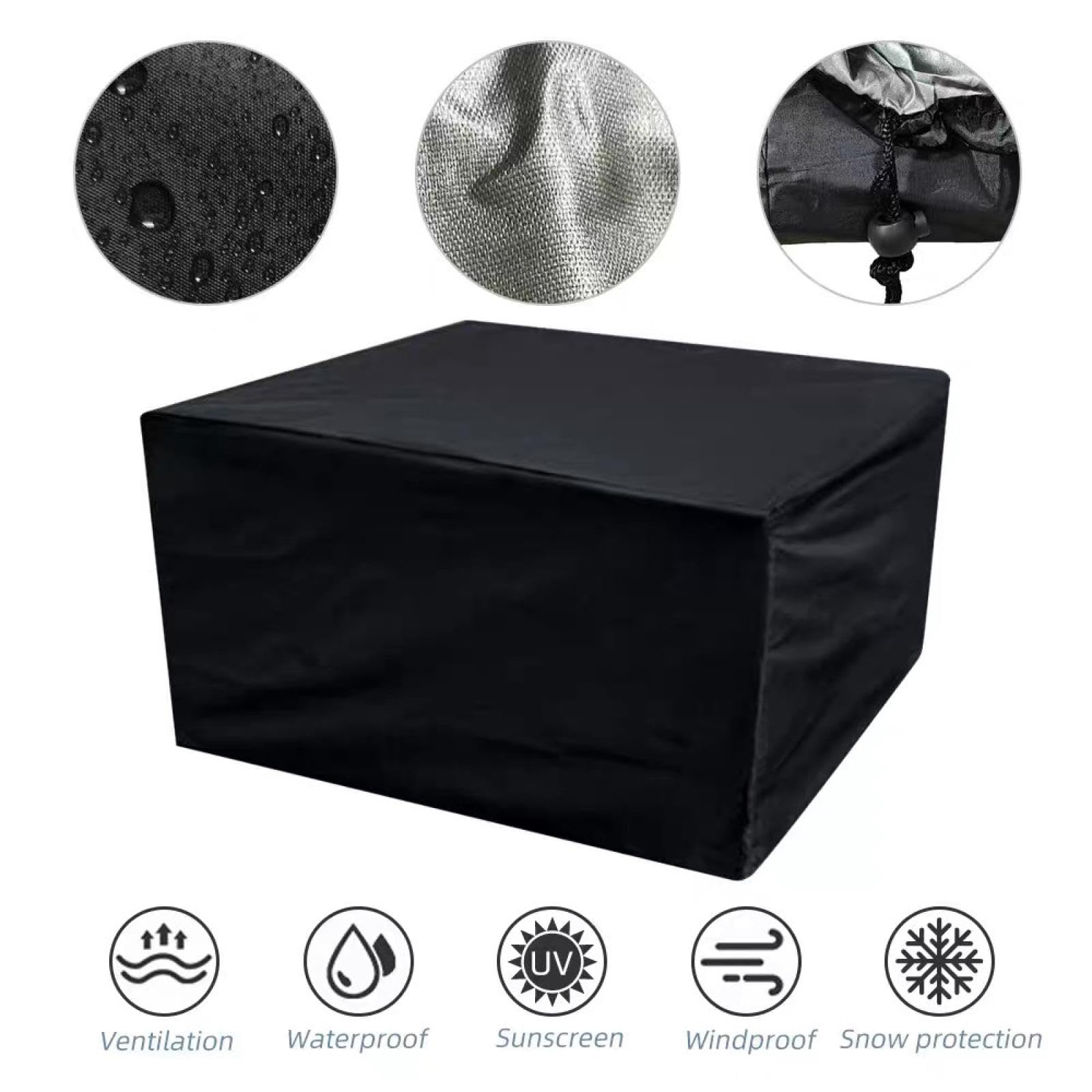 Funda para Muebles de Jardín Impermeable, 340x190x70cm/LxWxH 420D Oxford Rectangular Funda Mesa Jardin Exterior Funda Protectora para Muebles Funda Sofa Jardin Varios tamaños-Negro