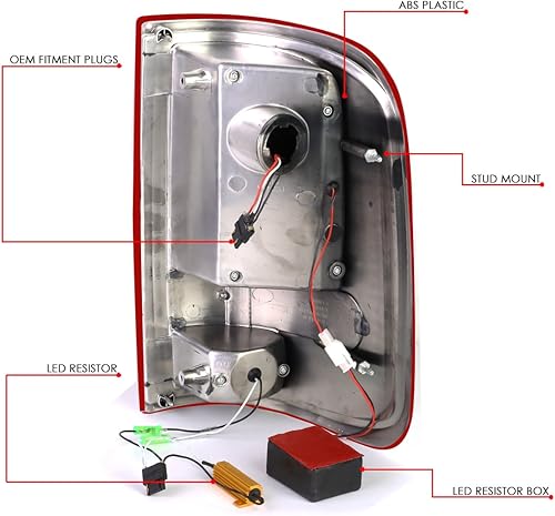 Miniatura 6 de Auto Dynasty Luces traseras LED completas compatibles con Ford F-150 Lobo 2004-2008, con luces de freno de marcha atrás, lado del conductor y del