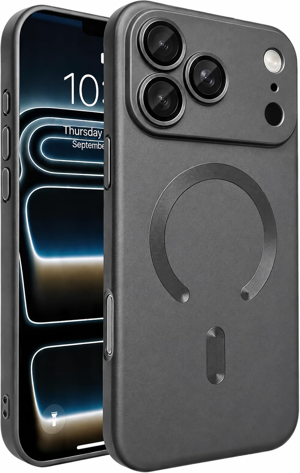 DIZORO Magnetic Case for (iPhone 17 Case) [Compatible with MagSafe][Built-in Camera Lens Protector] Slim Soft Silicone Bumper Shockproof Metallic Luster Back Cover Phone Case (Black) — Amazon image 31