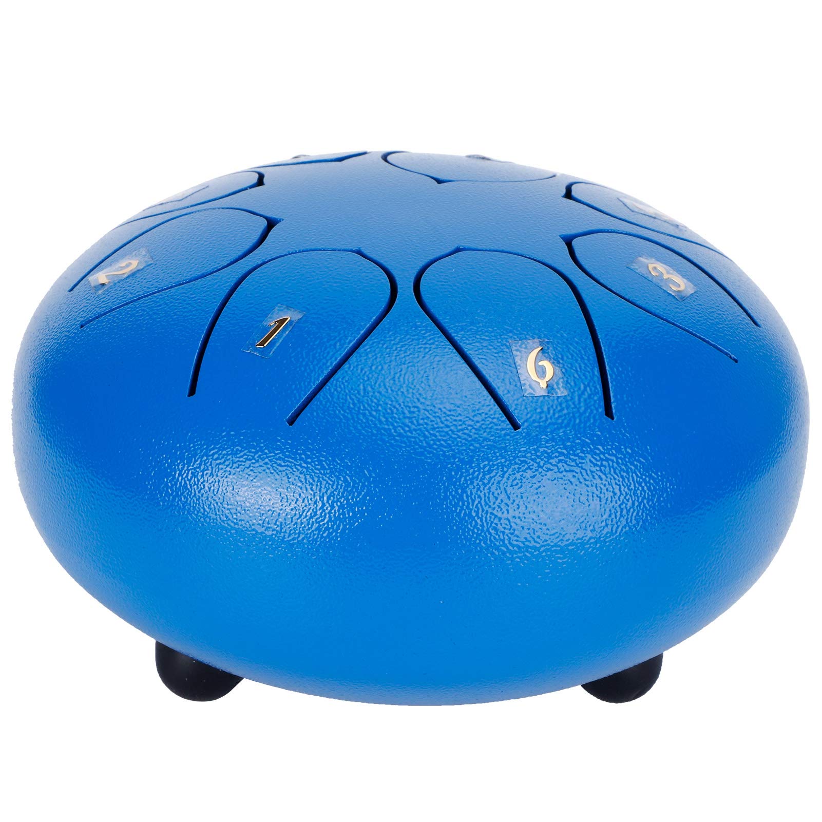 Generic Tamburo per Lingua da 6 Pollici Bellissimo Strumento Manuale con 8 Toni per la Meditazione Yoga Musicoterapisti Lega di Acciaio e Titanio 15x10 Cm (Blu)