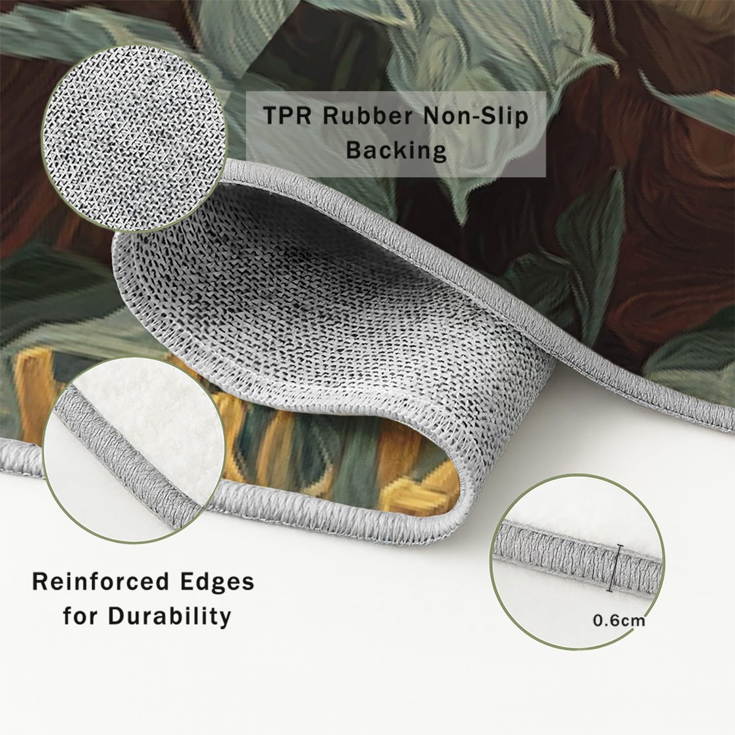Generisch Retro Kuh Sonnenblumen Fantasie Kurzflor Teppich, Waschbarer Flauschig Teppich, 60 x 90 cm Wohnzimmer Anti Rutsch Extra Große Teppiche Schlafzimmer Weich Teppiche Senfgelb