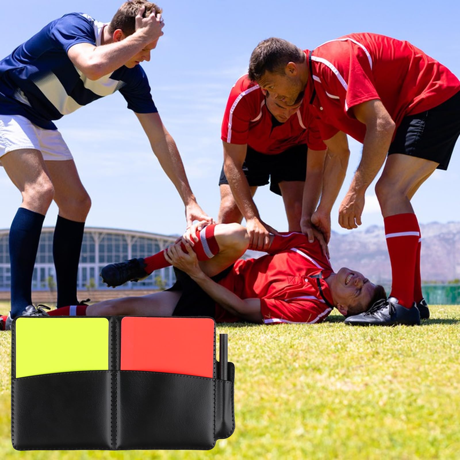 Set de Árbitro de Cartón con Tarjetas de Árbitro de Fútbol Deportivo,Cuaderno de Árbitro Deportivo de Fútbol, ​Tarjetas Amarillas y Rojas para Juegos de Fútbol Deportivo