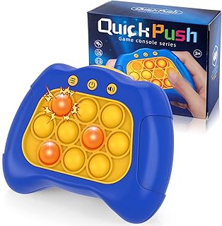 لعبة احجية الكترونية محمولة باليد للاطفال، لعبة فيدجيت حسية للاولاد من سن 6 الى 12 سنة، مناسبة كهجية عيد ميلاد للاولاد والبنات بعمر 6، 7، 8، 9، 10- 12 سنة، سيليكون، أزرق