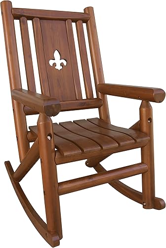 Miniatura 6 de Leigh Country Amberlog - Mecedora individual con diseño de flor de lis, color marrón